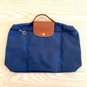 Longchamp Le Pliage Original S Briefcase in Navy - Recycled Canvas